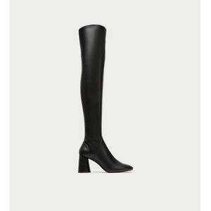 Zara knee high black leather boots