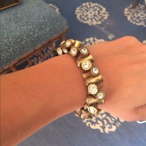J.Crew Old Gold Tone and Crystal Bracelet