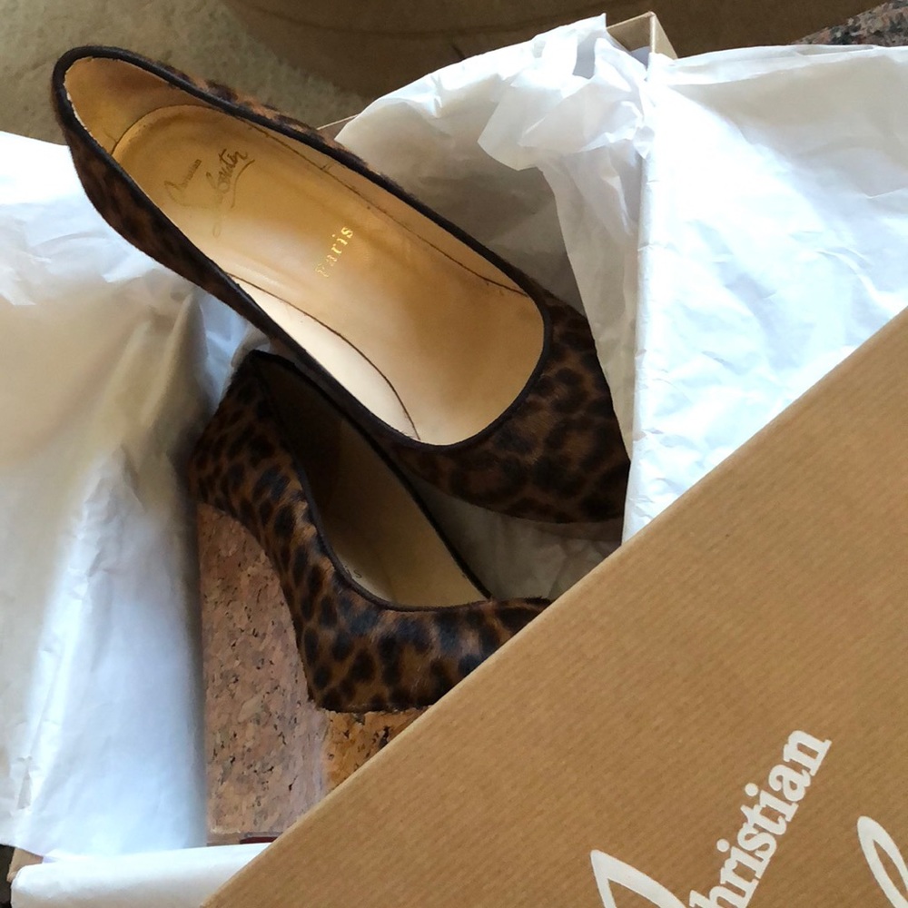 ***SOLD***Leopard and Cork Christian Louboutin 7.5