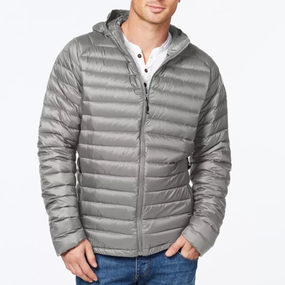 ❄️32 Degrees Packable Hooded Down Jacket, Silver❄️