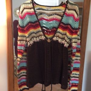 Beautiful knitted multi color sweater great for
