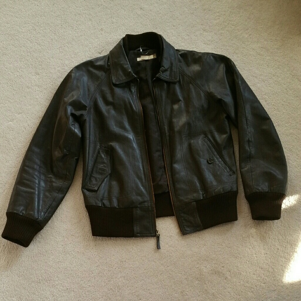J.Crew Brown Leather Pilot Bomber (fits s&m)