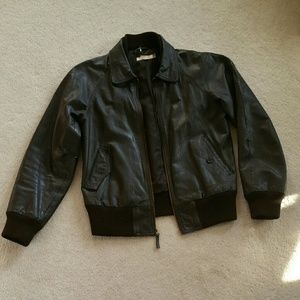 J.Crew Brown Leather Pilot Bomber (fits s&m)