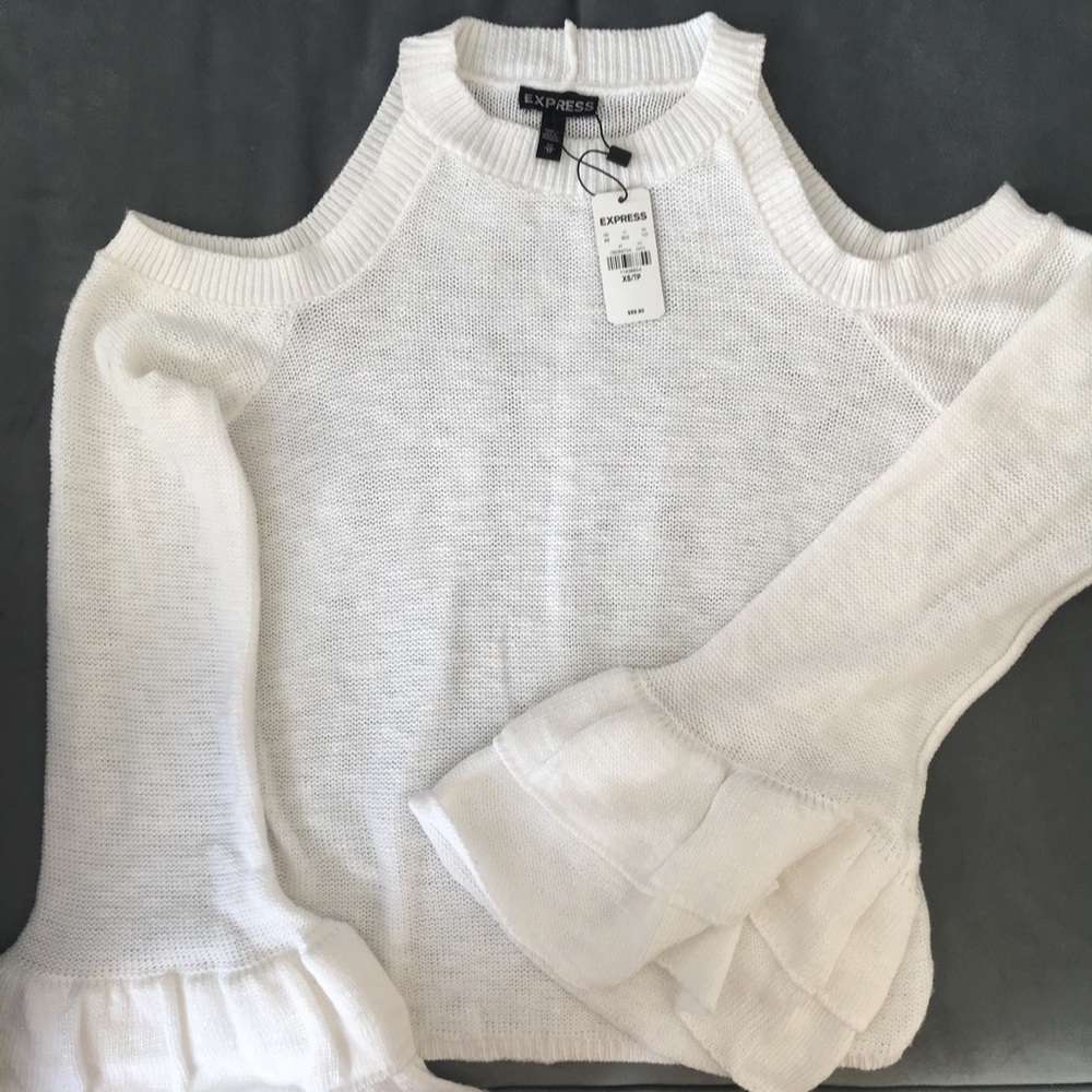 HP COLD WEATHER: Cold Shoulder Bell Sleeve Sweater - Picture 2 of 4