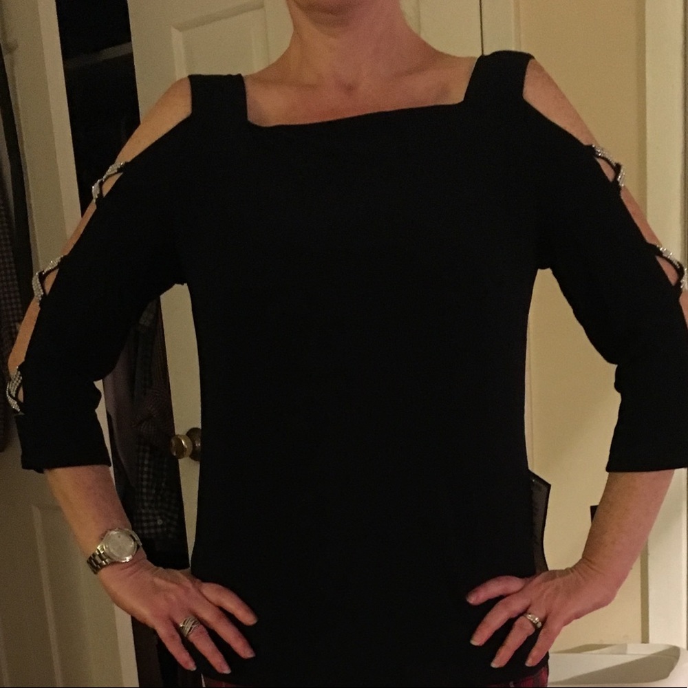 Macy's MSK Cold Shoulder Embellished Dress Top.