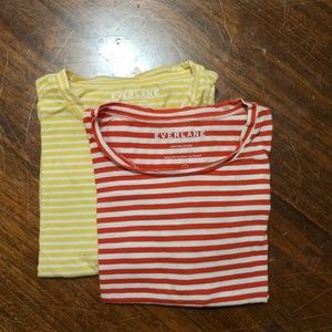 2 pack S everlane cotton crews - red and yellow