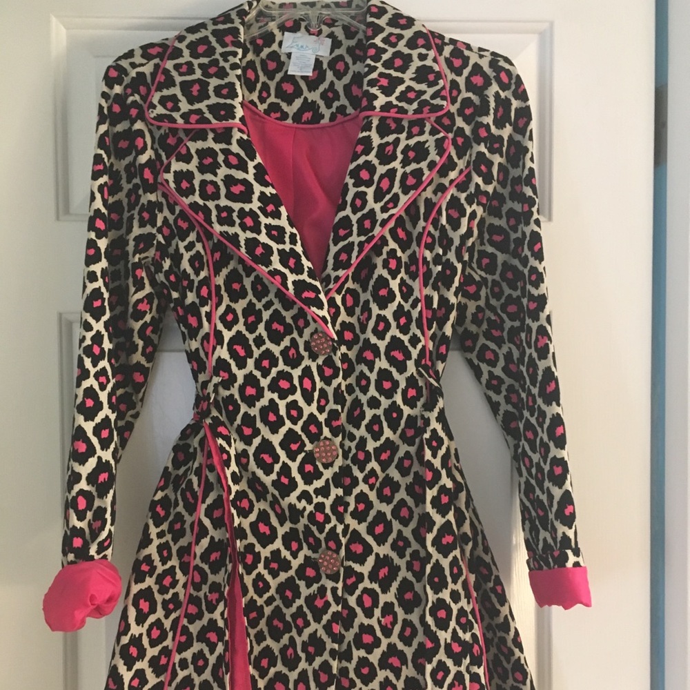 Pink Leopard Trench Coat