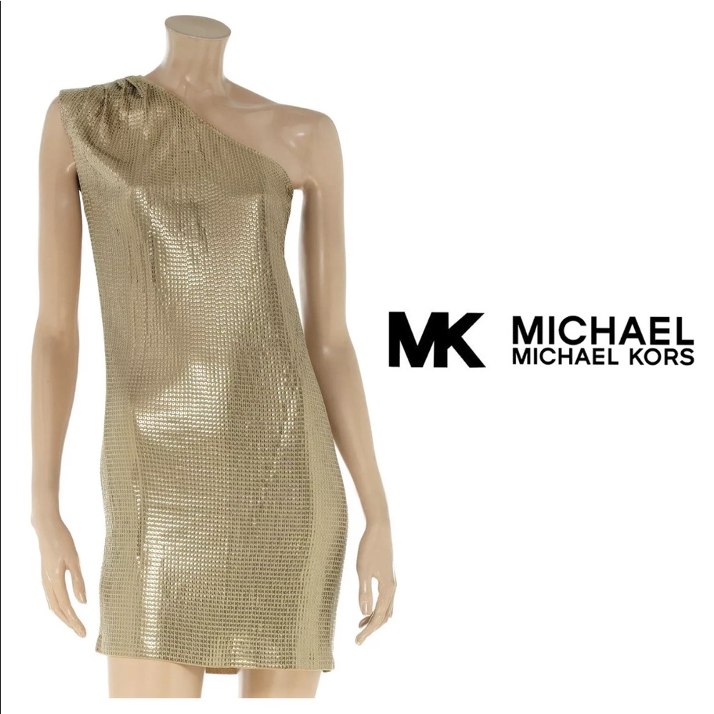 MICHAEL Michael Kors Gold Sequined Dress Small