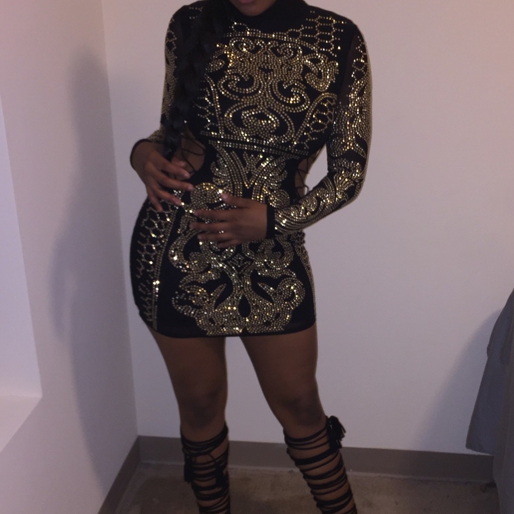 Gold Studded Dress