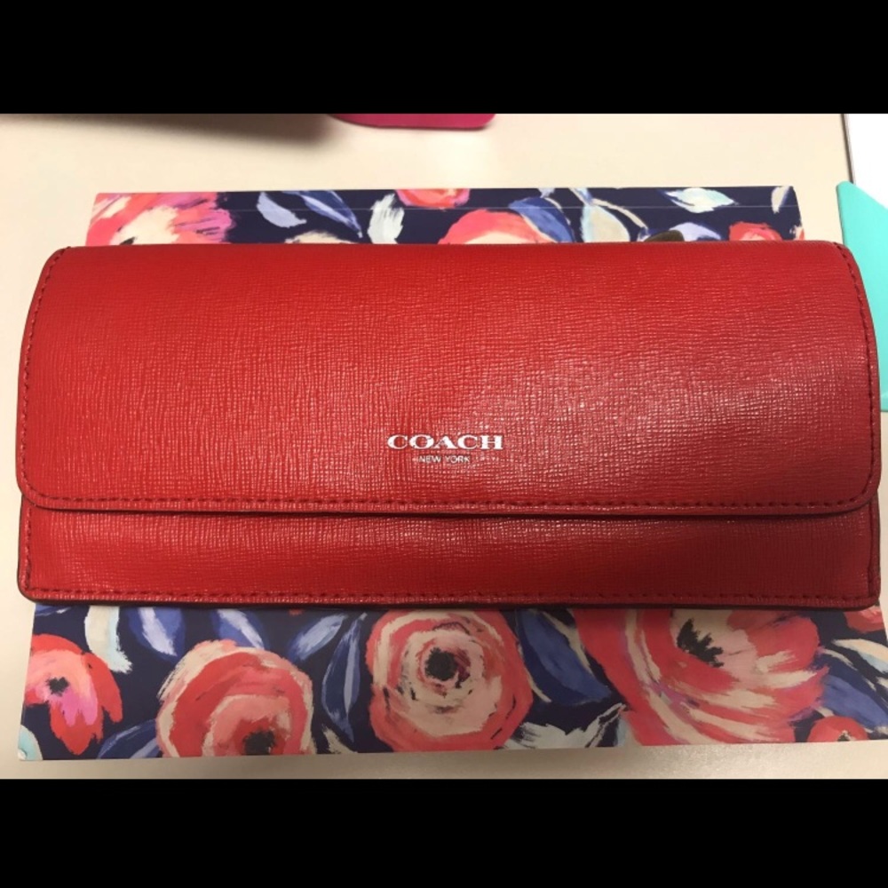 Elegant coach wallet - slim - authentic leather