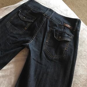 Wide legged jean pants