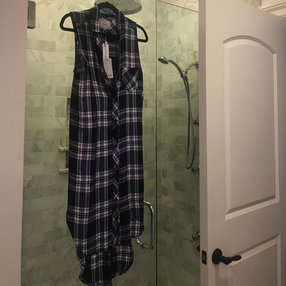 Rails checked blue and white cover up NWT