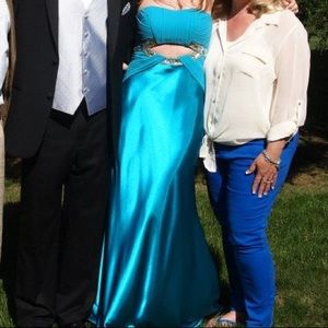 Blue Silky Formal Dress