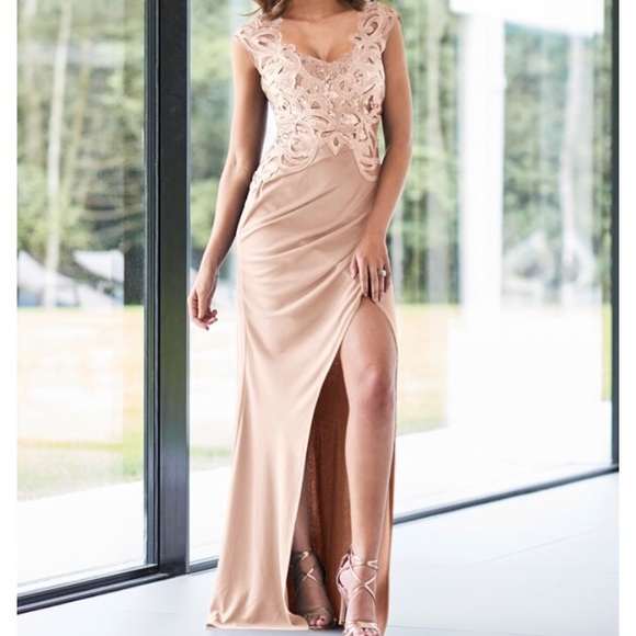 LipsyLondon MichelleKeegan sequin nude prom dress - Picture 3 of 7