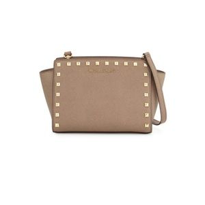Michael Kors Selma Studded Saffiano Messager Bag