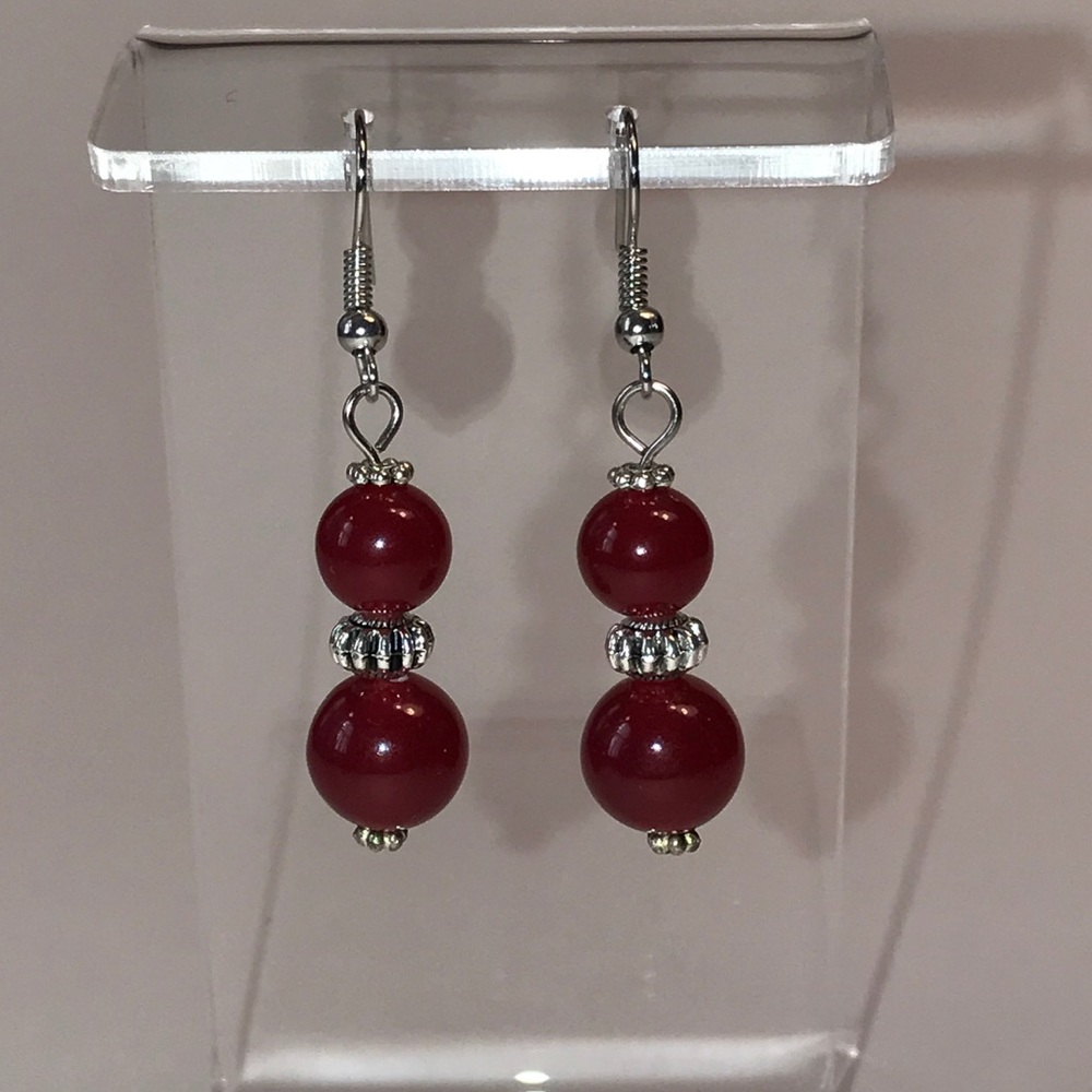 Earrings, Hand Crafted, Berry Silver