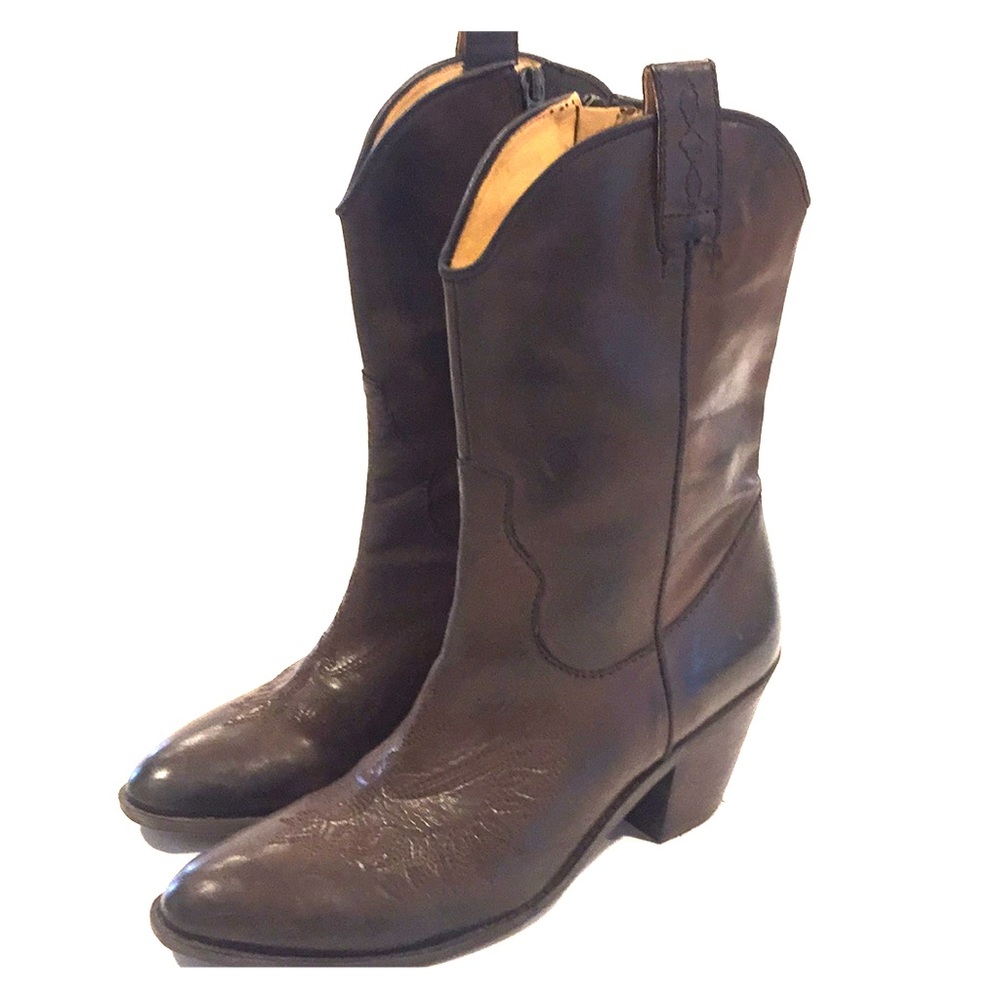 Guess Leather cowboy inspired boots