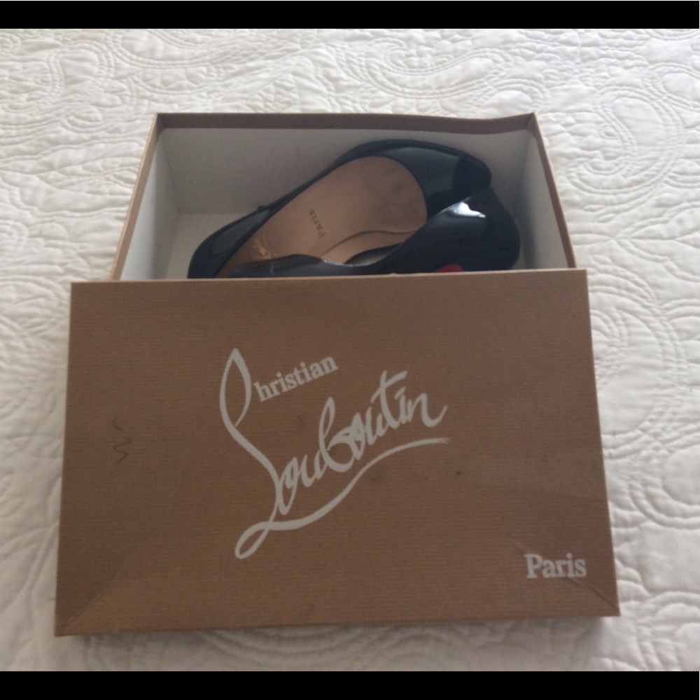 Christian Louboutin Black Peep Toe Shoe
