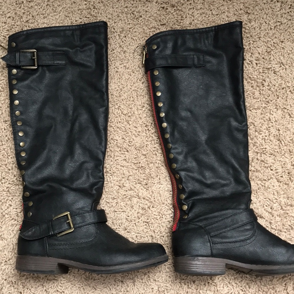 Black Knee High Boots