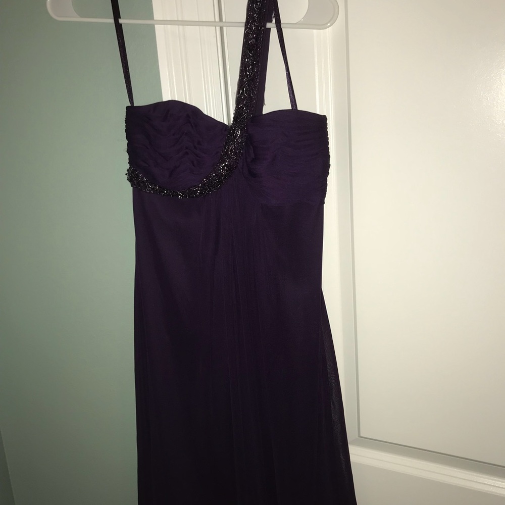 cute short dark purple/plum dress worn to hoco!!!