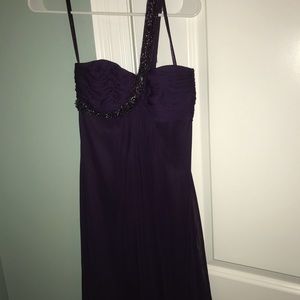 cute short dark purple/plum dress worn to hoco!!!