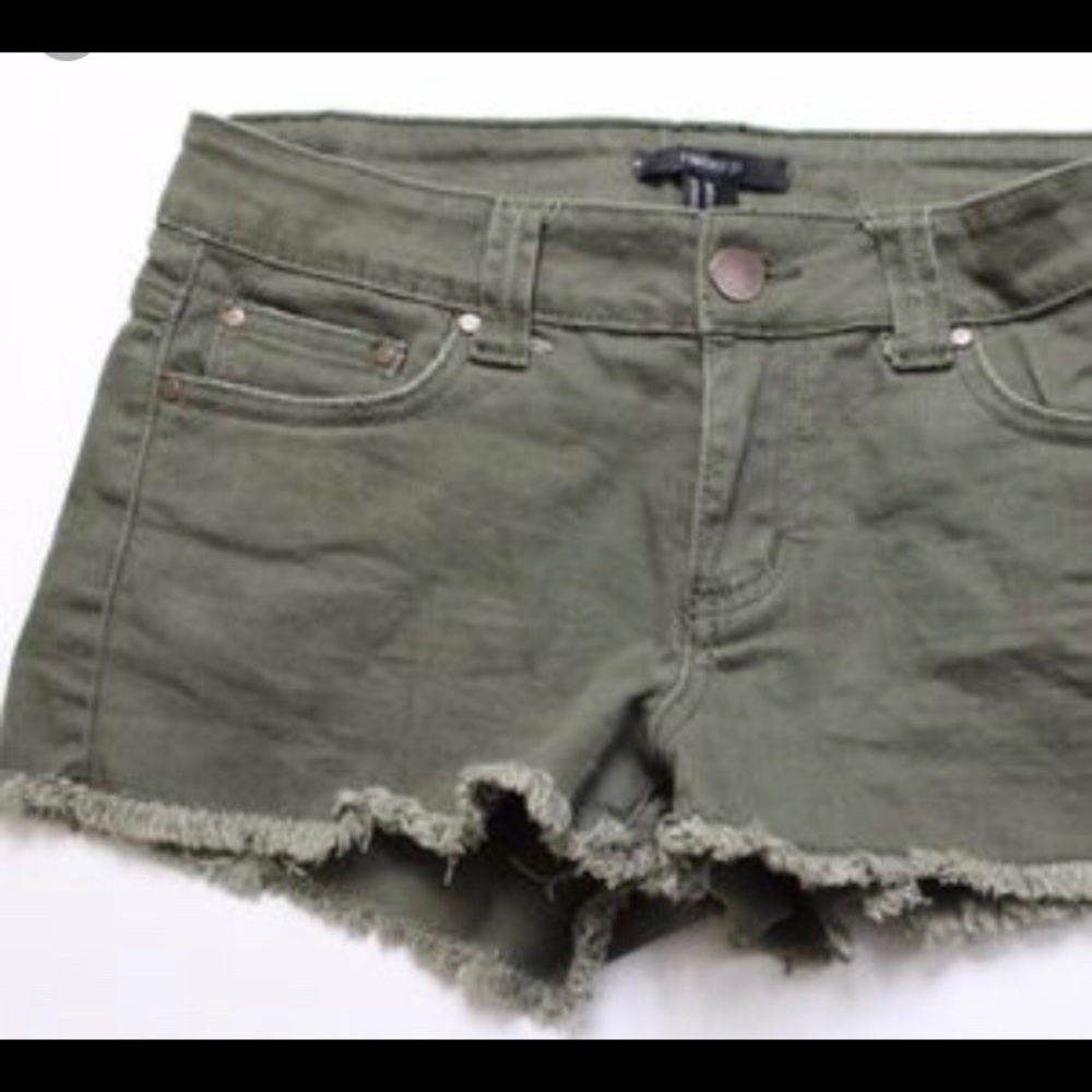 Forever 21 Green Jean Shorts