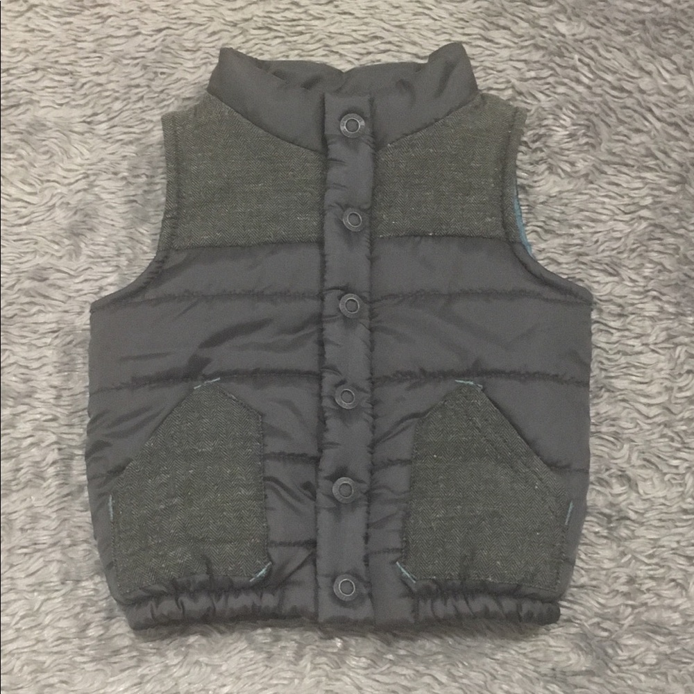 Genuine Kids Boy’s Grey Herringbone Puffer Vest