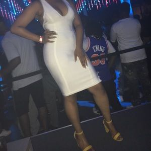 White Laced Up Bandage Dress