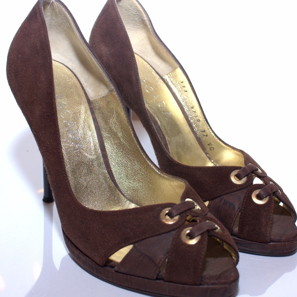 Suade and Leather Escada Pumps - Size 7