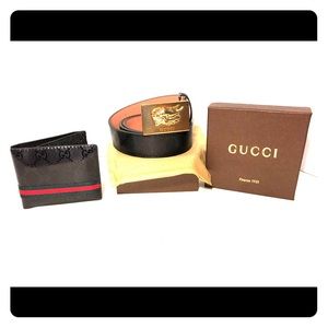 Gucci Mens Wallet and Belt Combination