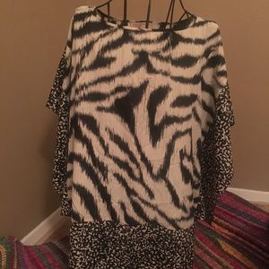 Michael Kors Animal Print Scarf Top