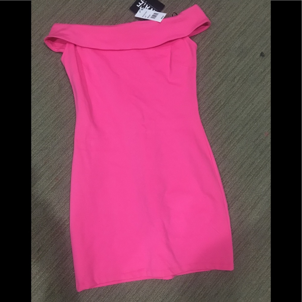 Pink off the shoulder teen dress