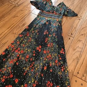 Yves Jennet long Vintage maxi Dress SUPER GLAM!