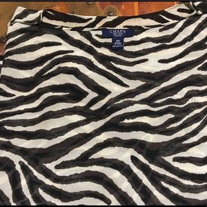 CHAPS Kimono Sleeve Zebra Print Blouse, Petite M