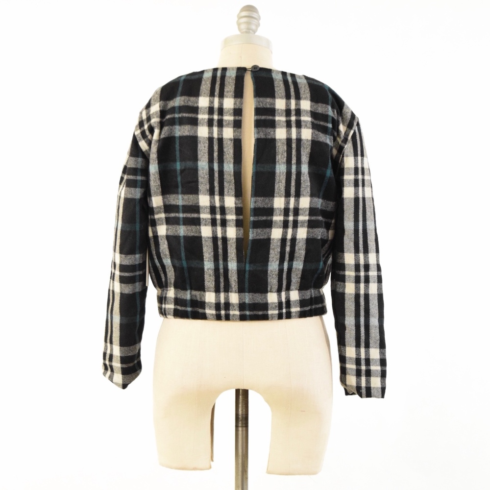 NWT Lovers + Friends Plaid Flannel Bomber Blouse - Picture 4 of 8