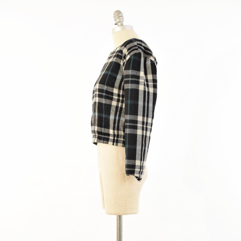 NWT Lovers + Friends Plaid Flannel Bomber Blouse - Picture 2 of 8