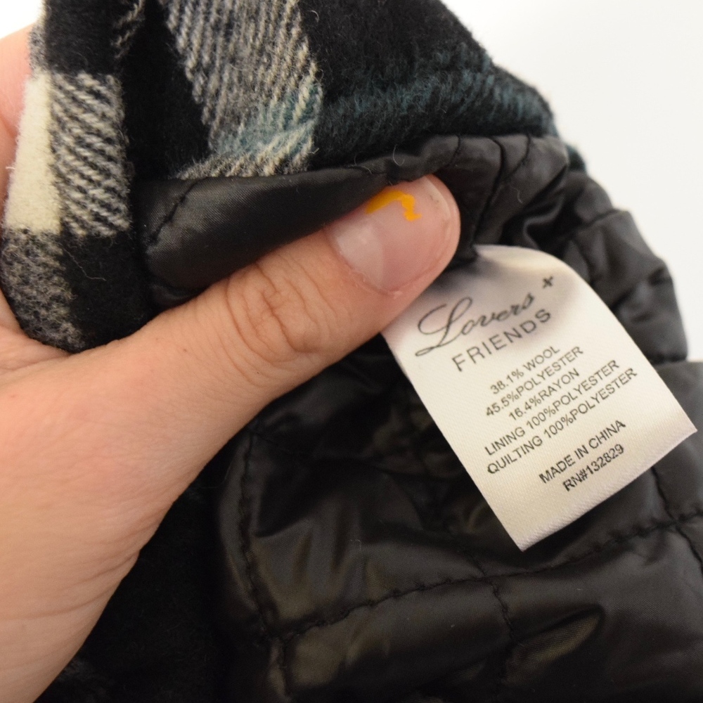 NWT Lovers + Friends Plaid Flannel Bomber Blouse - Picture 8 of 8