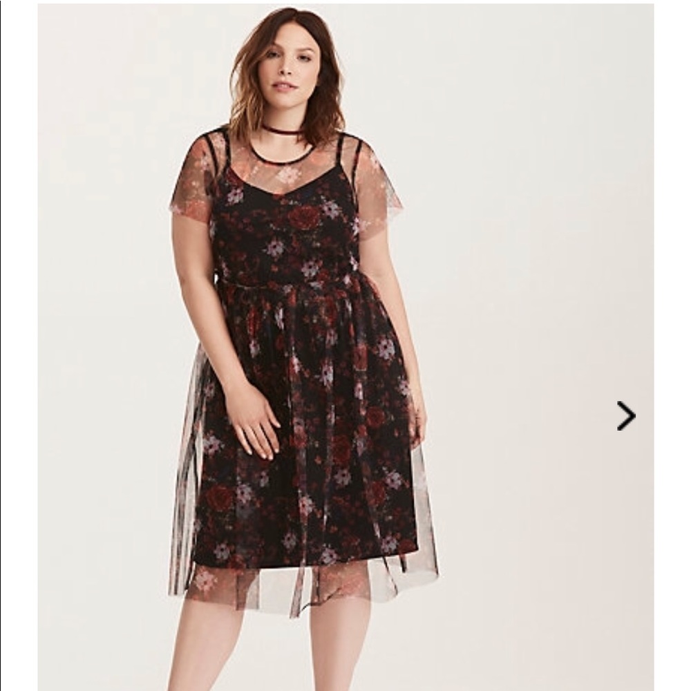 Torrid floral dress with tulle FINAL PRICE