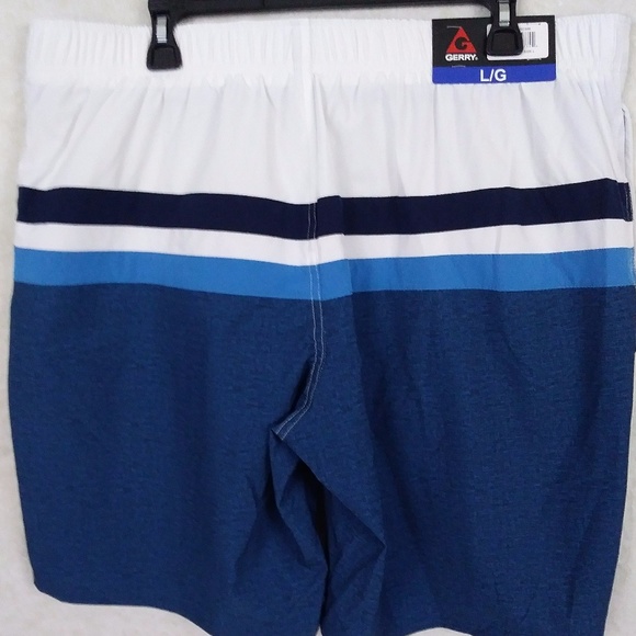 Gerry Mens Swimsuit Shorts Trunks White Blue XXL NEW - Picture 5 of 5