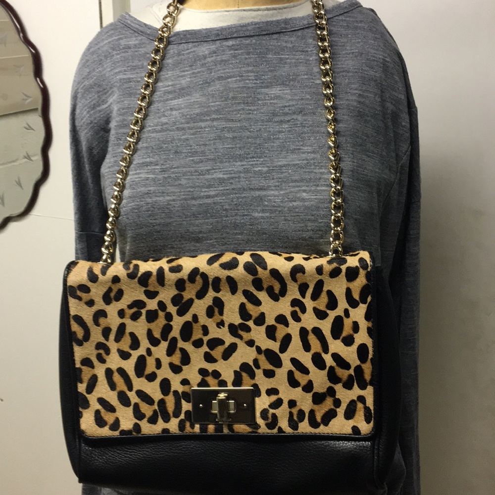 Black- Leopard Print Purse