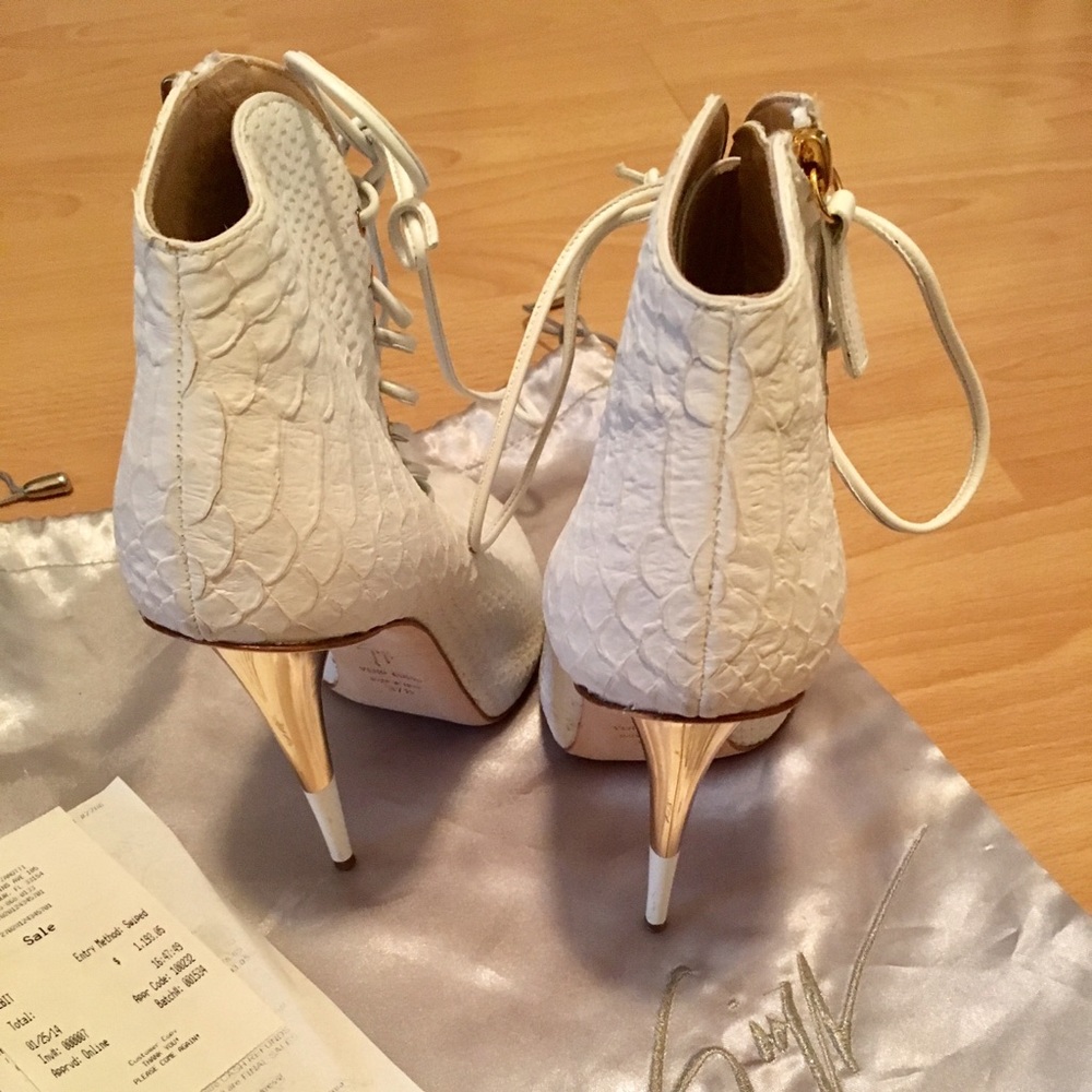 Giuseppe Zanotti Lace-Up Python Leather Bootie - image 4