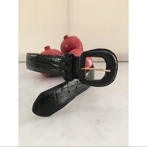 🌴Brighton Black Embossed Calfskin Belt🌴