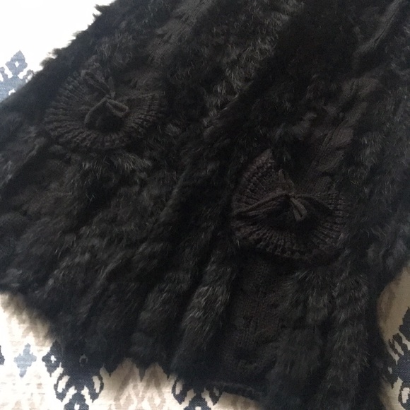 Rabbit Fur + Crochet Vest Jacket - Picture 5 of 5