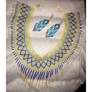 Beaded Necklace And Earrings