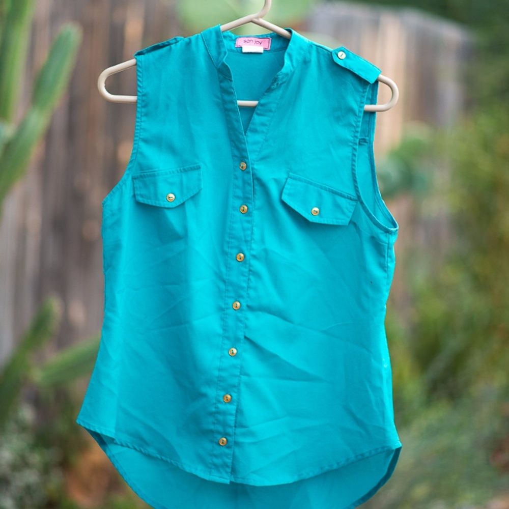 Teal blouse