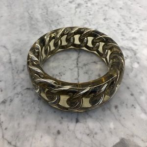 Vintage resin bracelet with gold chain inside