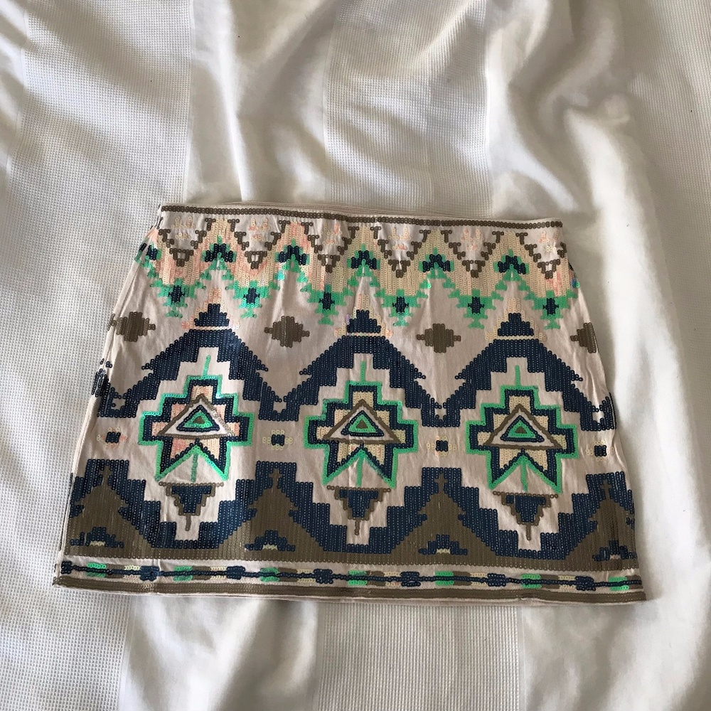 Express Sequin Embellished Mini Skirt