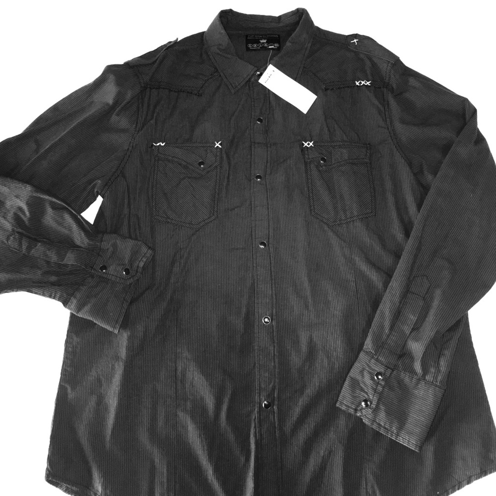 Pop Icon button up black shirt for Buckle