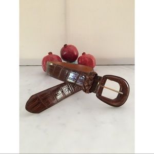 🌴Brighton Embossed Calfskin Brown Leather Belt🌴
