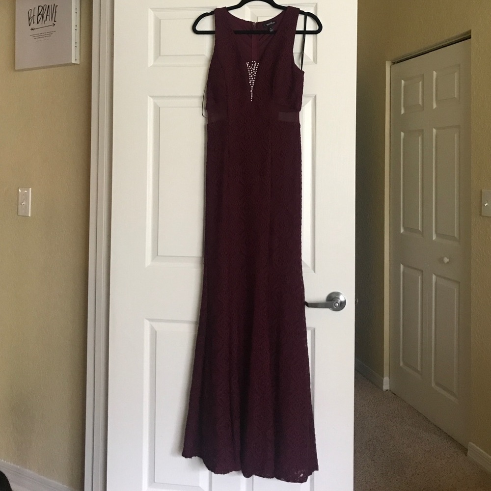 Floor length lace dress